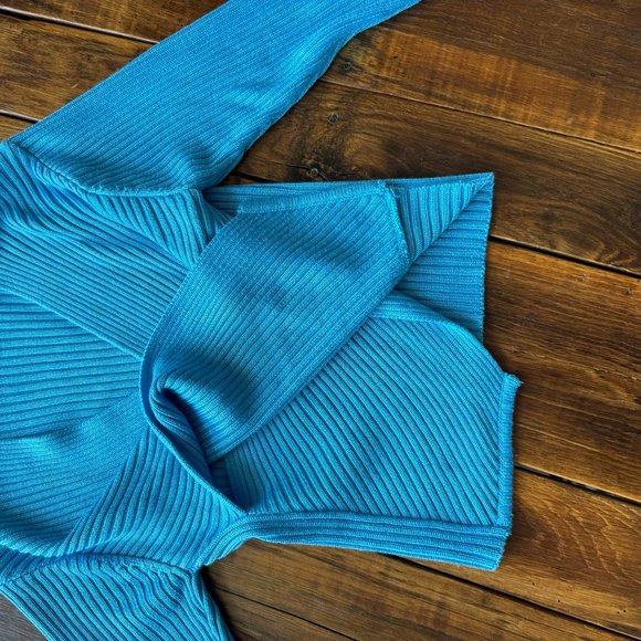 Vintage Fia Italia 90s Sweater Wrap Plunge Y2K Handloomed Date Night Sexy Chic - Picture 6 of 8